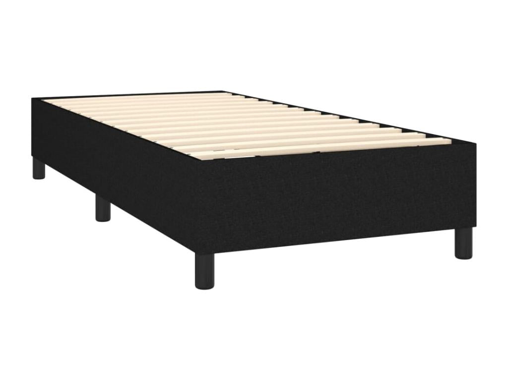 Struttura letto in tessuto nero con materasso, 80 x 200 cm