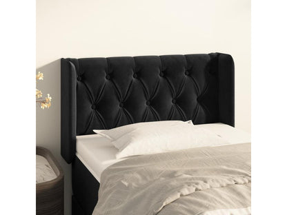 Struttura letto in velluto nero, 83 x 16 x 78 cm