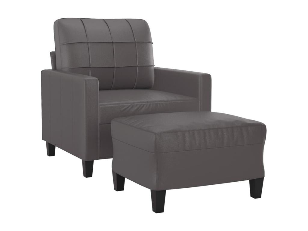 Poltrona in similpelle grigia