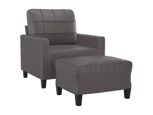 Poltrona in similpelle grigia