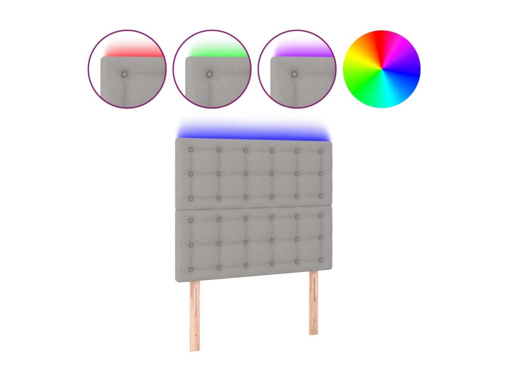 Struttura letto in tessuto grigio, 100 x 5 x 118 cm