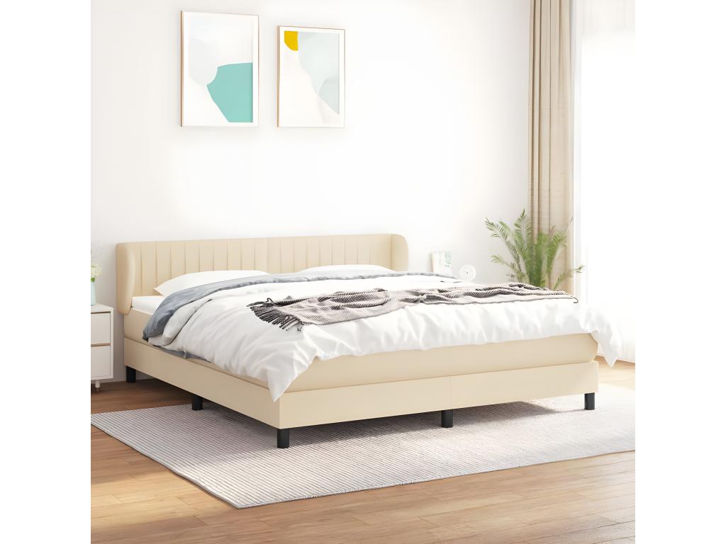 Struttura letto in tessuto bianco con materasso, 180 x 200 cm