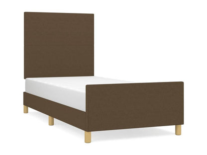 Struttura letto in tessuto marrone, 90 x 190 cm