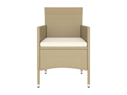 Set di mobili da esterno in vimini intrecciato in resina beige