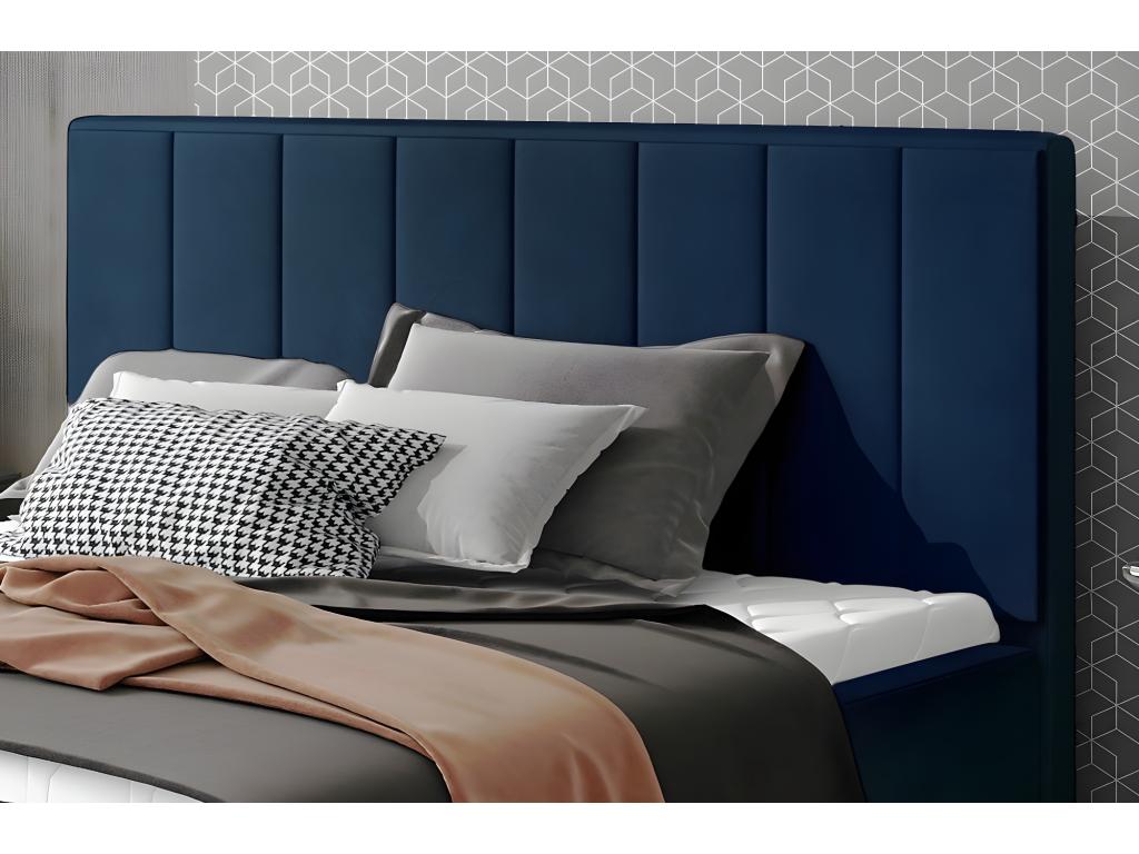 Struttura letto in velluto blu, 140 x 200 cm