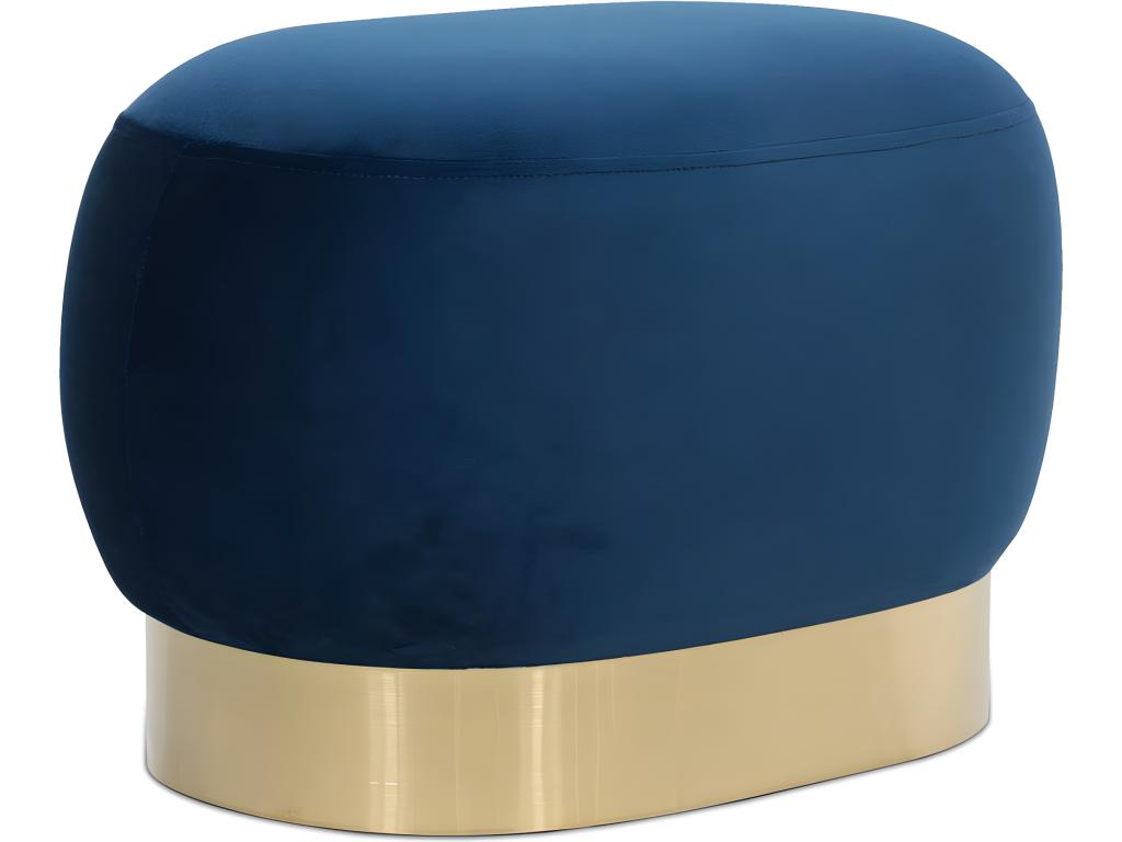Pouf in velluto blu