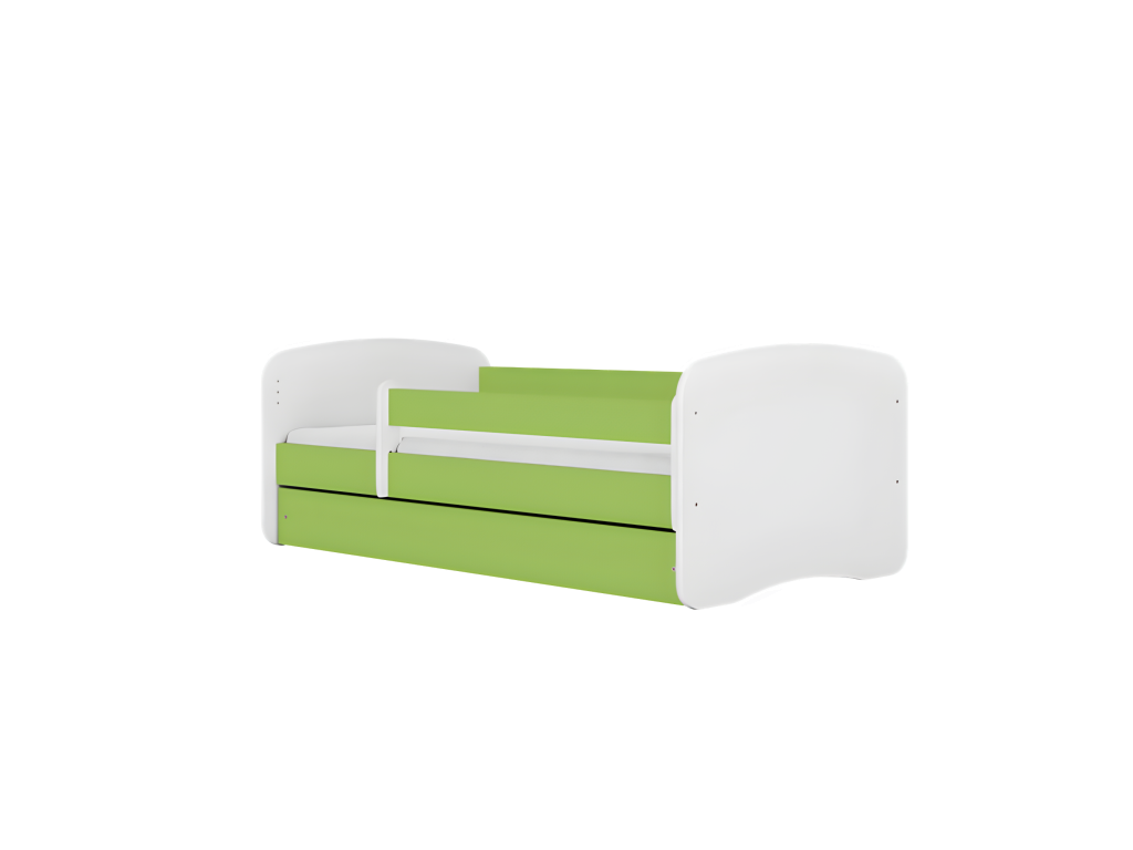 Struttura letto verde con materasso
