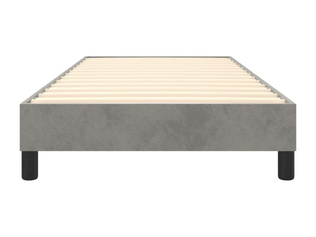 Struttura letto in velluto grigio, 90 x 190 cm