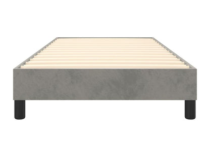 Struttura letto in velluto grigio, 90 x 190 cm