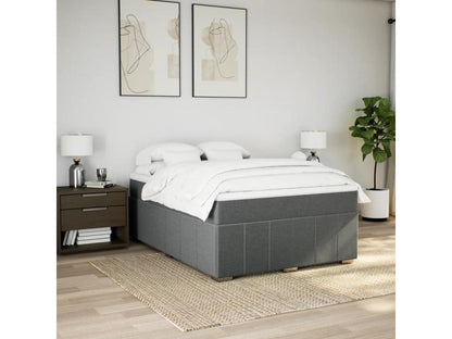 Struttura letto in tessuto grigio con materasso, 140 x 190 cm