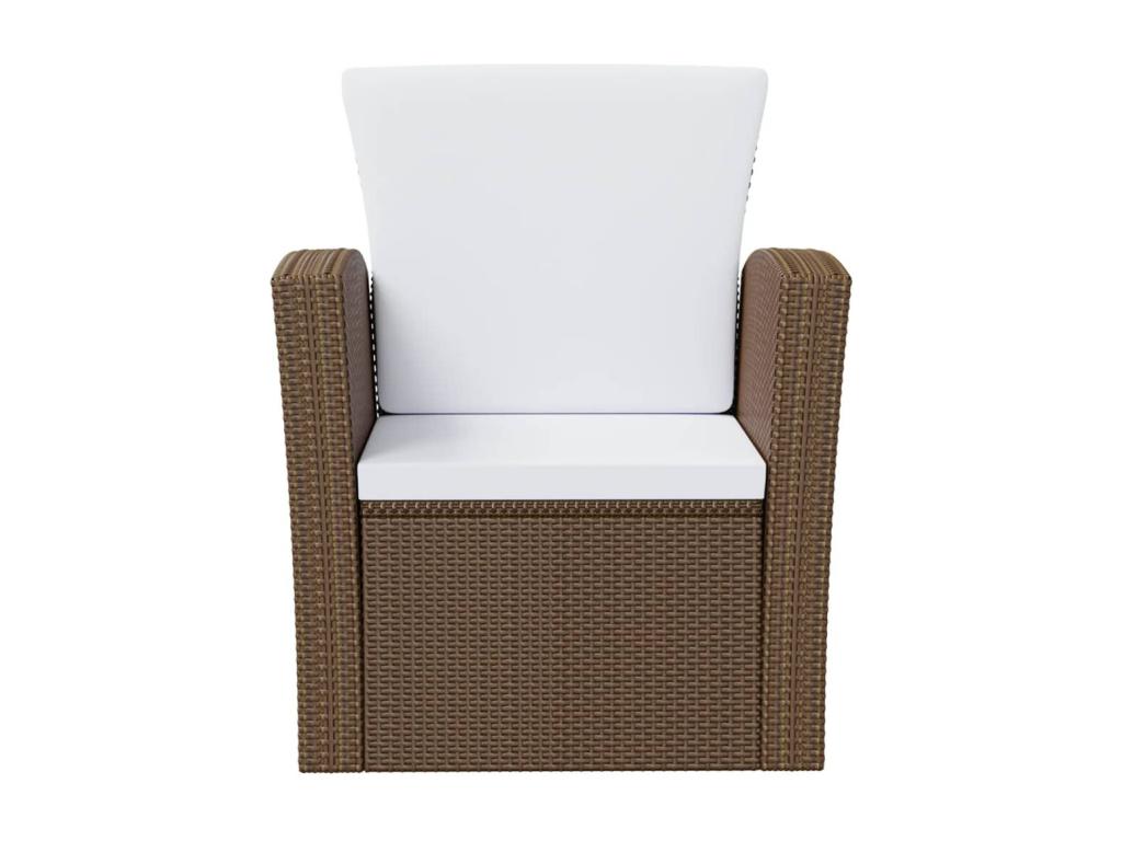 Set di mobili da esterno in vimini intrecciato in resina marrone