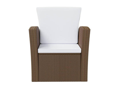 Set di mobili da esterno in vimini intrecciato in resina marrone