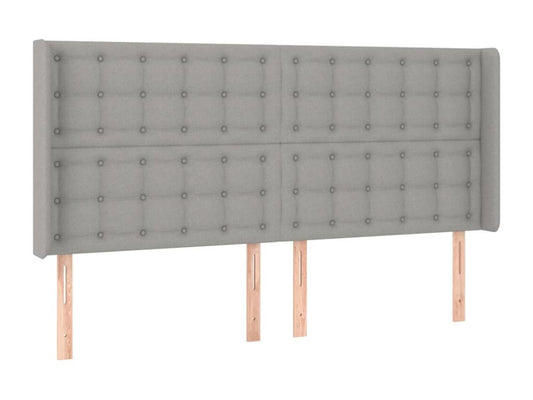 Struttura letto in tessuto grigio, 163 x 16 x 118 cm