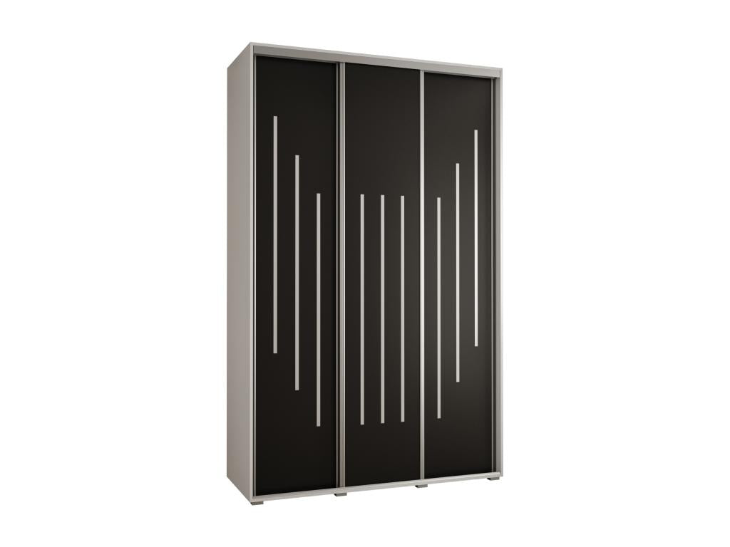 Armadio nero a 3 ante, 160 x 60 x 235,2 cm