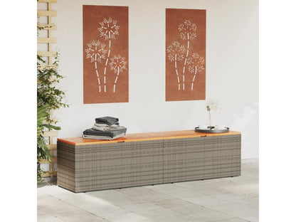 Mobili per la casa in vimini intrecciato in resina grigia con contenitore