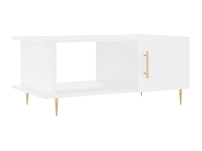 Tavolino da caffè in legno ingegnerizzato bianco, 90 x 50 x 40 cm