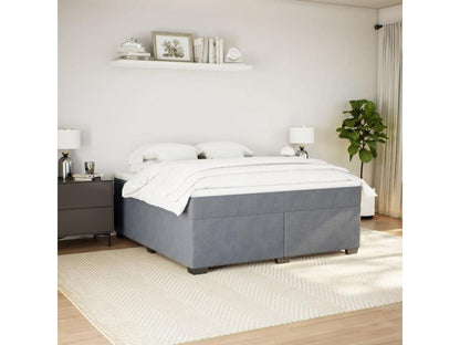 Struttura letto in velluto grigio con materasso, 180 x 200 cm