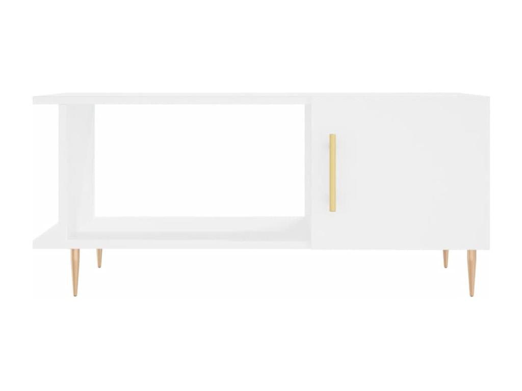 Tavolino da caffè in legno ingegnerizzato bianco, 90 x 50 x 40 cm