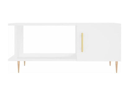 Tavolino da caffè in legno ingegnerizzato bianco, 90 x 50 x 40 cm