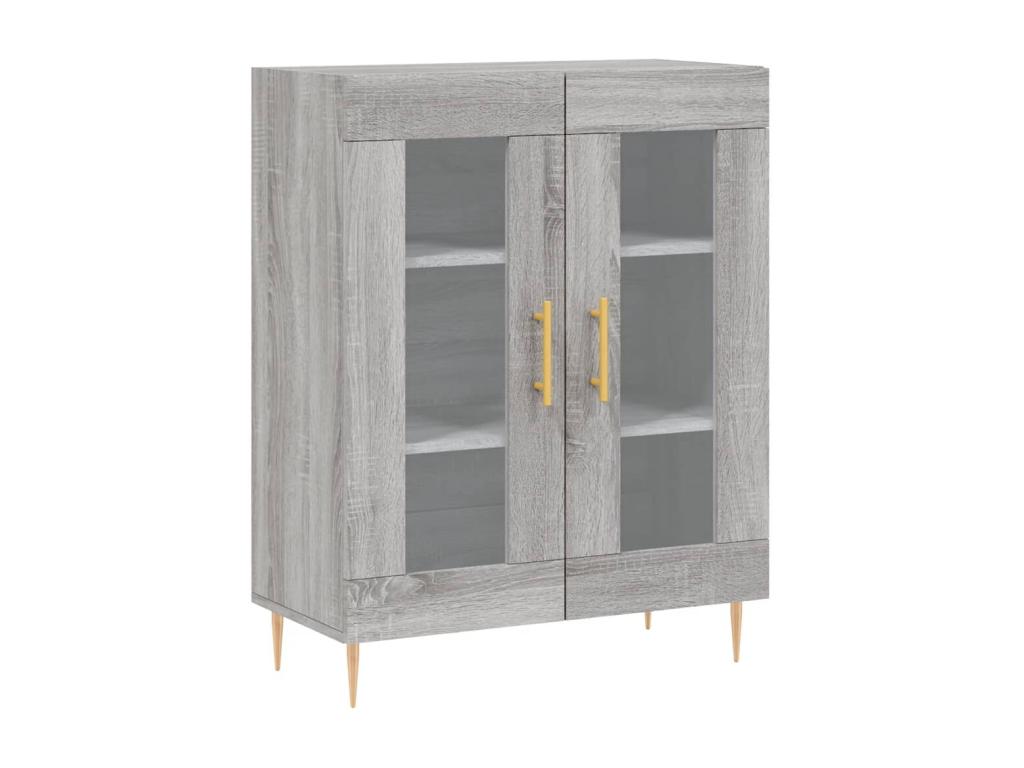 Credenza in legno ingegnerizzato grigio, 69,5 x 34 x 180 cm