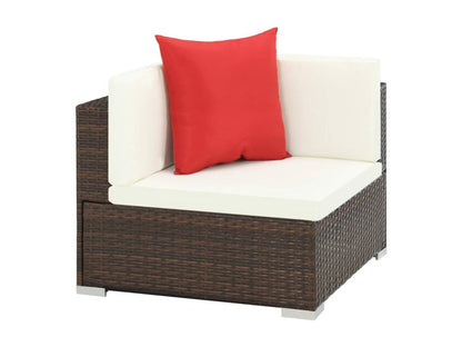 Set di mobili da esterno in vimini intrecciato in resina marrone