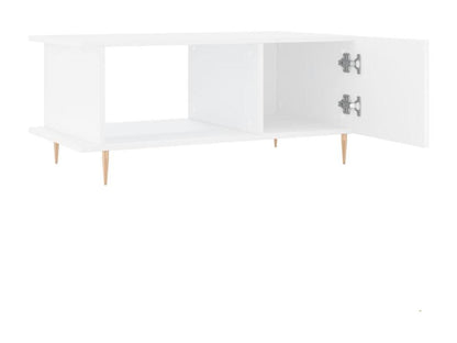 Tavolino da caffè in legno ingegnerizzato bianco, 90 x 50 x 40 cm