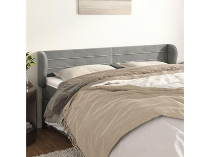 Struttura letto in velluto grigio, 203 x 23 x 78 cm