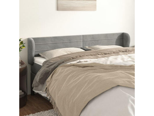 Struttura letto in velluto grigio, 203 x 23 x 78 cm