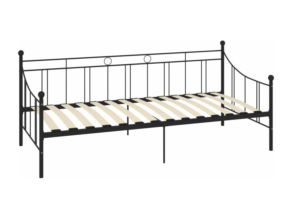 Struttura letto in metallo nero, 90 x 200 cm